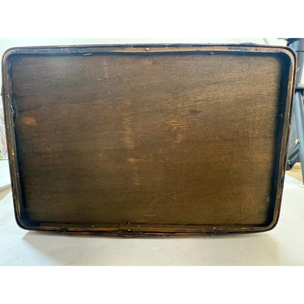 Vintage Woven Rattan Bamboo Trunk Box, 1960s Storage Chest